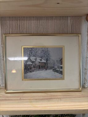 Framed art print "Christmas Morning" by American painter Edward Willis Redfield